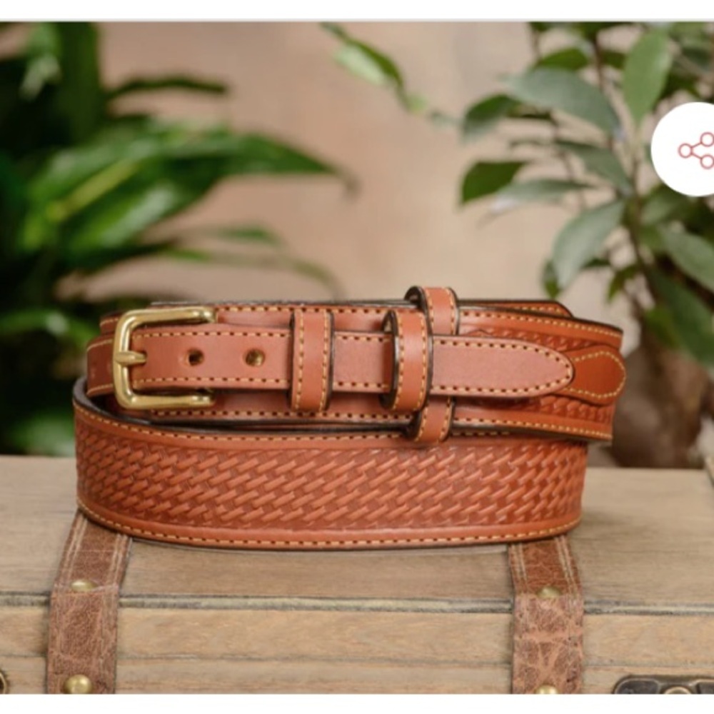 THE WALKER: CHESTNUT BROWN STITCHED BASKET WEAVE RANGER size 32” - Picture 10 of 11